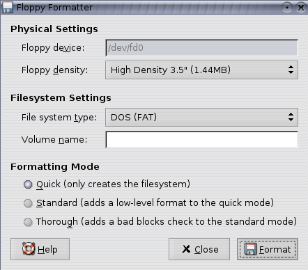 Image gnome-floppy-format