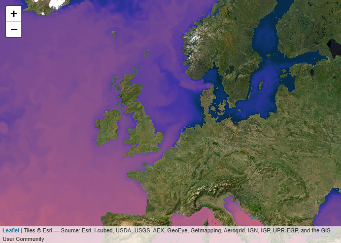 Static example image of a leaflet map